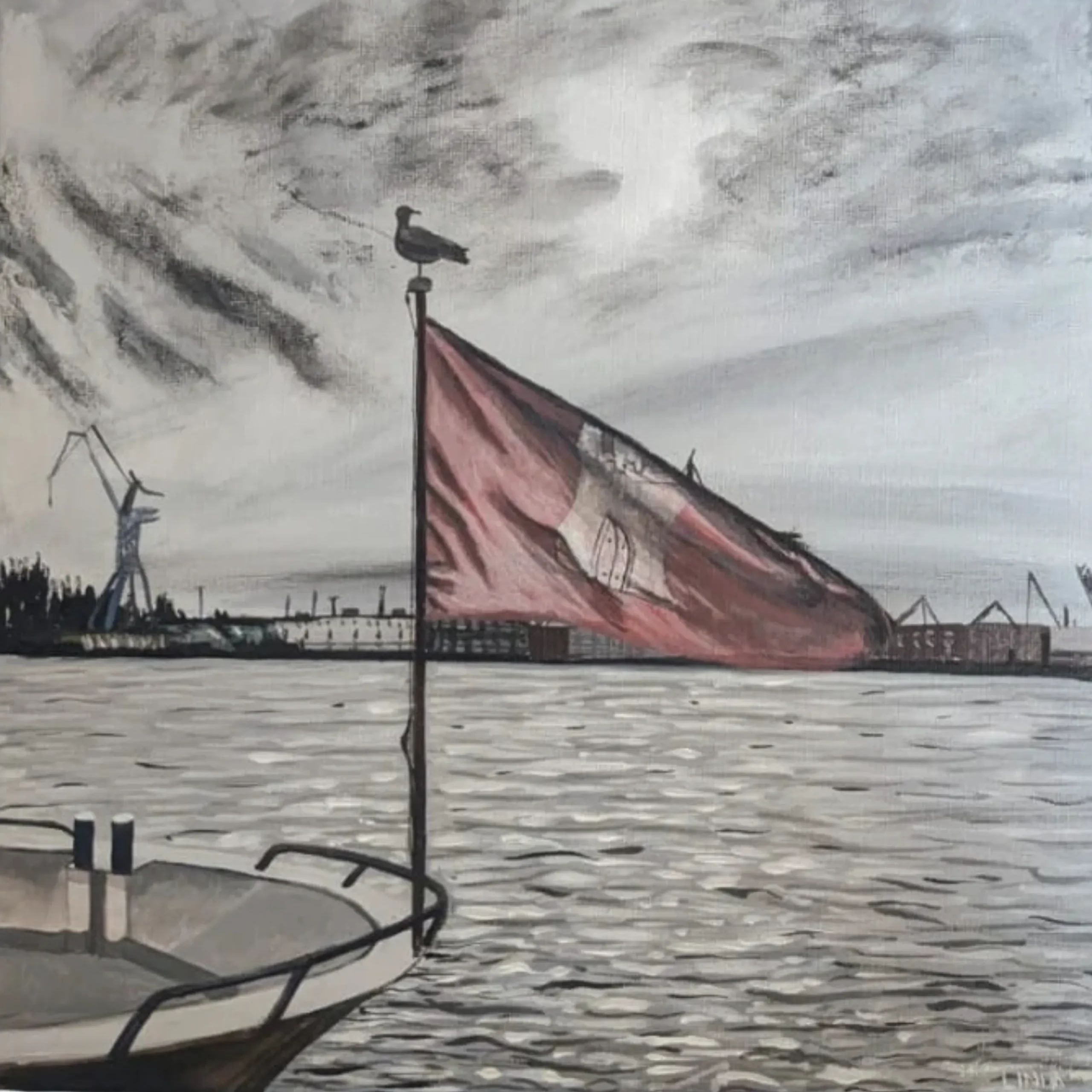 LindArt, Acrylbild Hamburger Hafen
